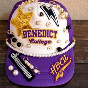 Purple & White Embellished Kids Cap